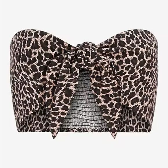 Express Tops - Linen-Blend Tie Front Bandeau Top - NWT - Express - Size Large